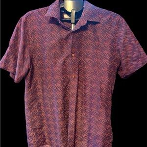 Milano Men's Purple and Navy Casual Shirt